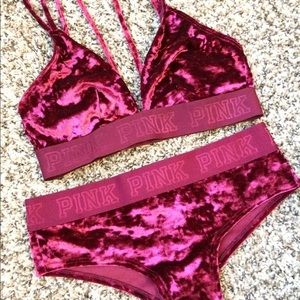 PINK maroon velvet set